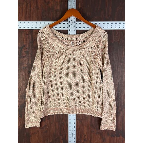 Free People Sahara Star Pullover Spice Open Knit Pullover Sweater Womens Small - Picture 2 of 5